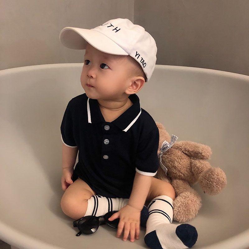 Bộ Áo Liền Quần polo Tay Ngắn Phong Cách Quý Ông Thời Trang Mùa Hè Cho Bé Trai