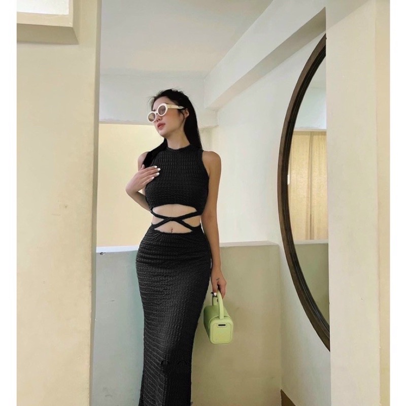 💕SET CHÂN VÁY ÁO CROP GÂN ĐAN CHÉO BỤNG ÔM BODY SEXY ĐI BIỂN ĐI CHƠI CỰC XINH💕GIMI