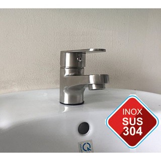 VÒI LAVABO NÓNG LẠNH INOX 304- VÒI RỬA MẶT CHẬU LAVABO 304- VÒI LAVABO CAO CẤP