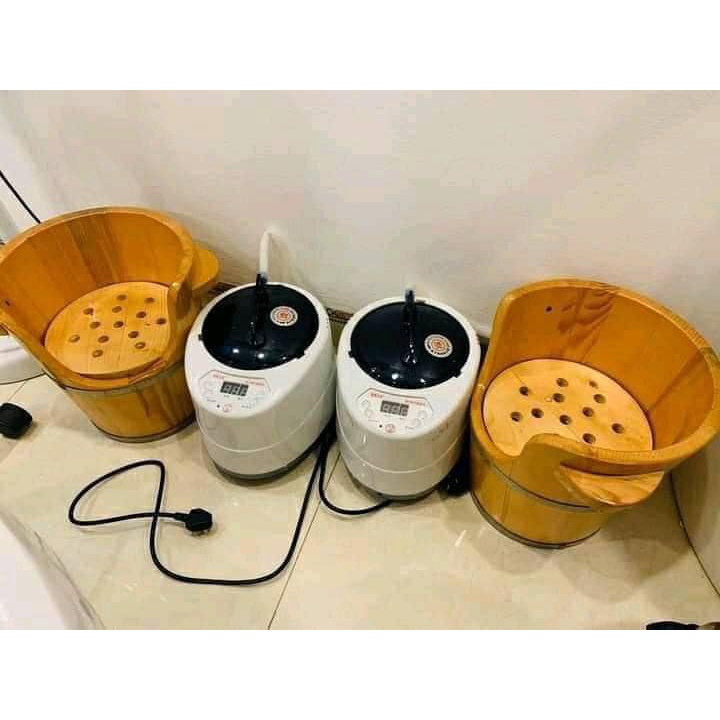 Bồn xông đầu gỗ, bồn xông dưỡng sinh ( 1 máy + 1 bồn xông gỗ )