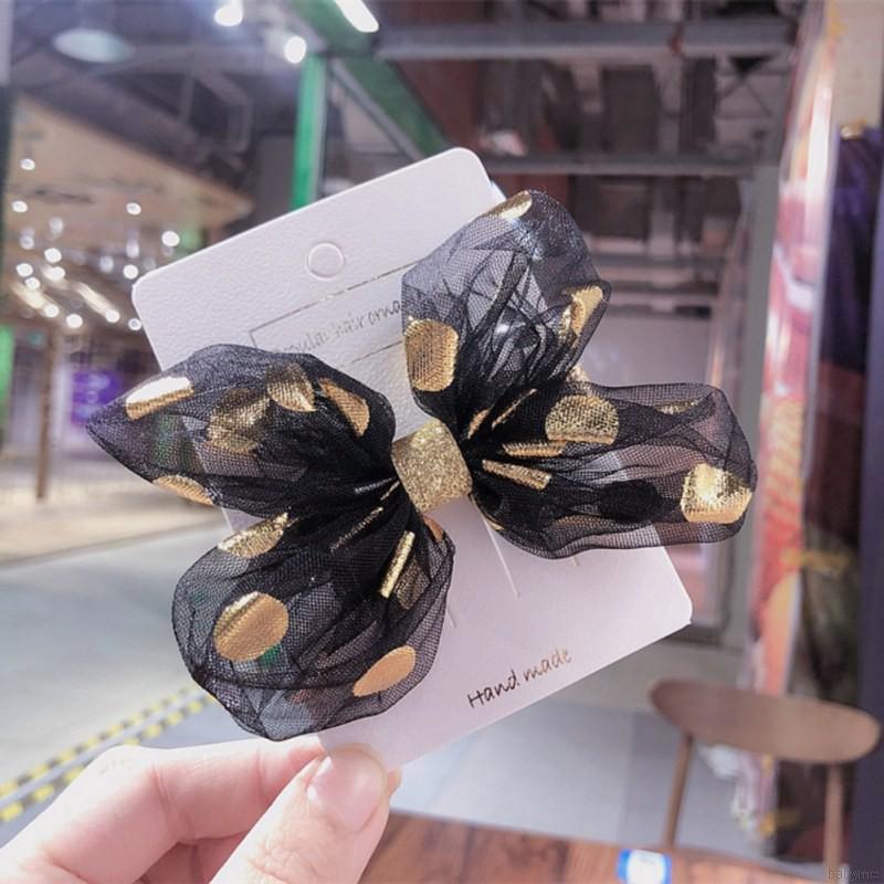 ♕ Babyme ღ  Baby Girls Leisure Durable Mesh Bow Hair Clip Hair Accessories