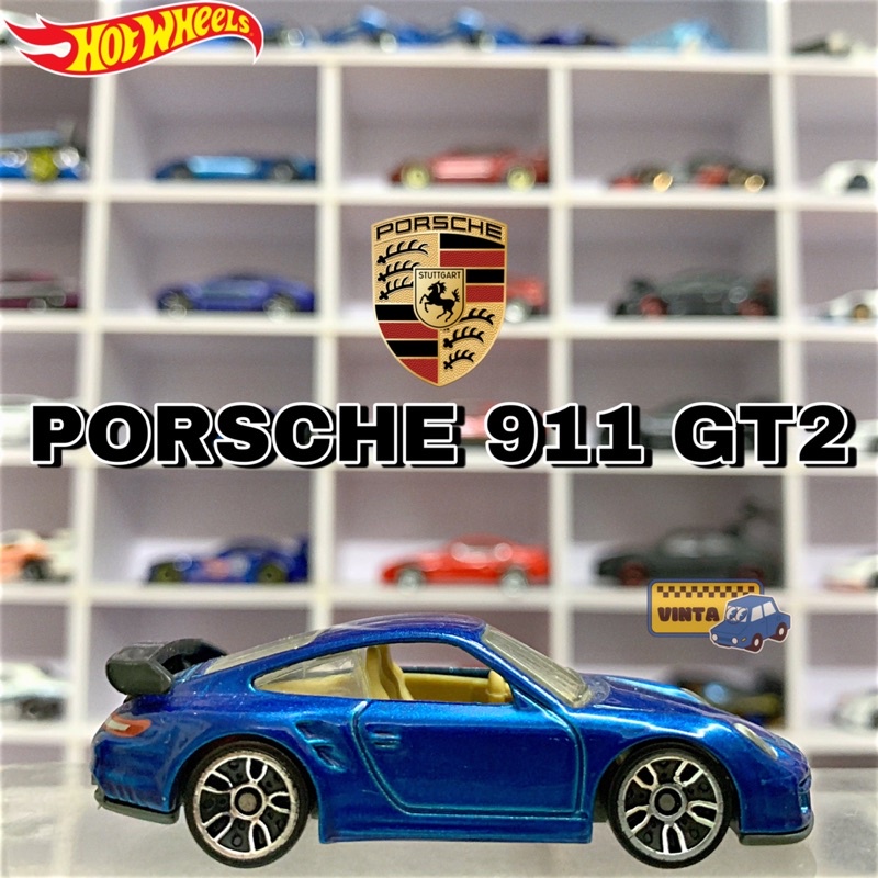 Xe mô hình Hot Wheels All Stars Loose PORSCHE 911 GT2 Blue tỉ lệ 1:64