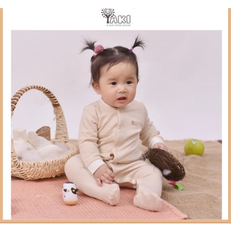 Yaki - Bodysuit sơ sinh có tất hàng Organic