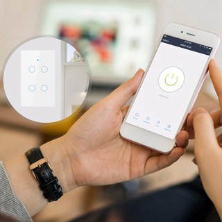 Us Wifi Switch 4 Gang Smart Wall Press Light Switch(Gold)