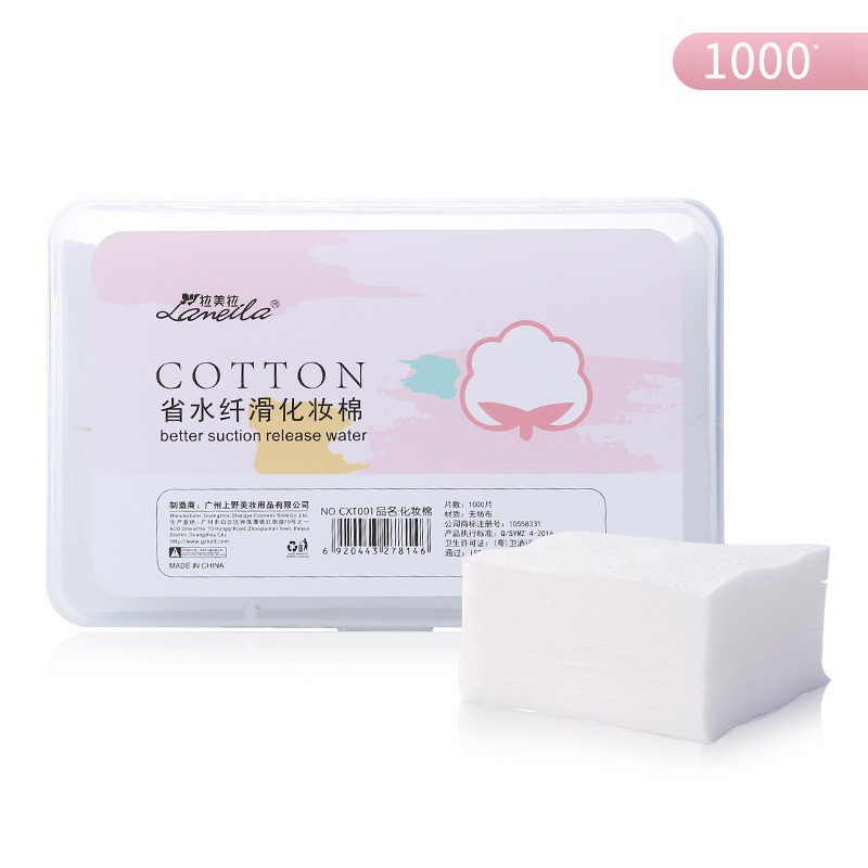 Bông Trang Điểm Lameila Sandwich Cosmetic Cotton Hộp 1000 Miếng