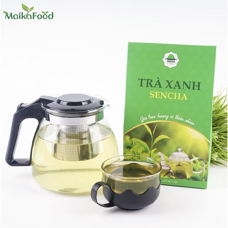 Trà xanh Sencha Maika Food Hộp 20 Gói - Thưởng Thức Trà Xanh Chuẩn Vị Không Cồn Cào Như Trà Xanh Thông Thường