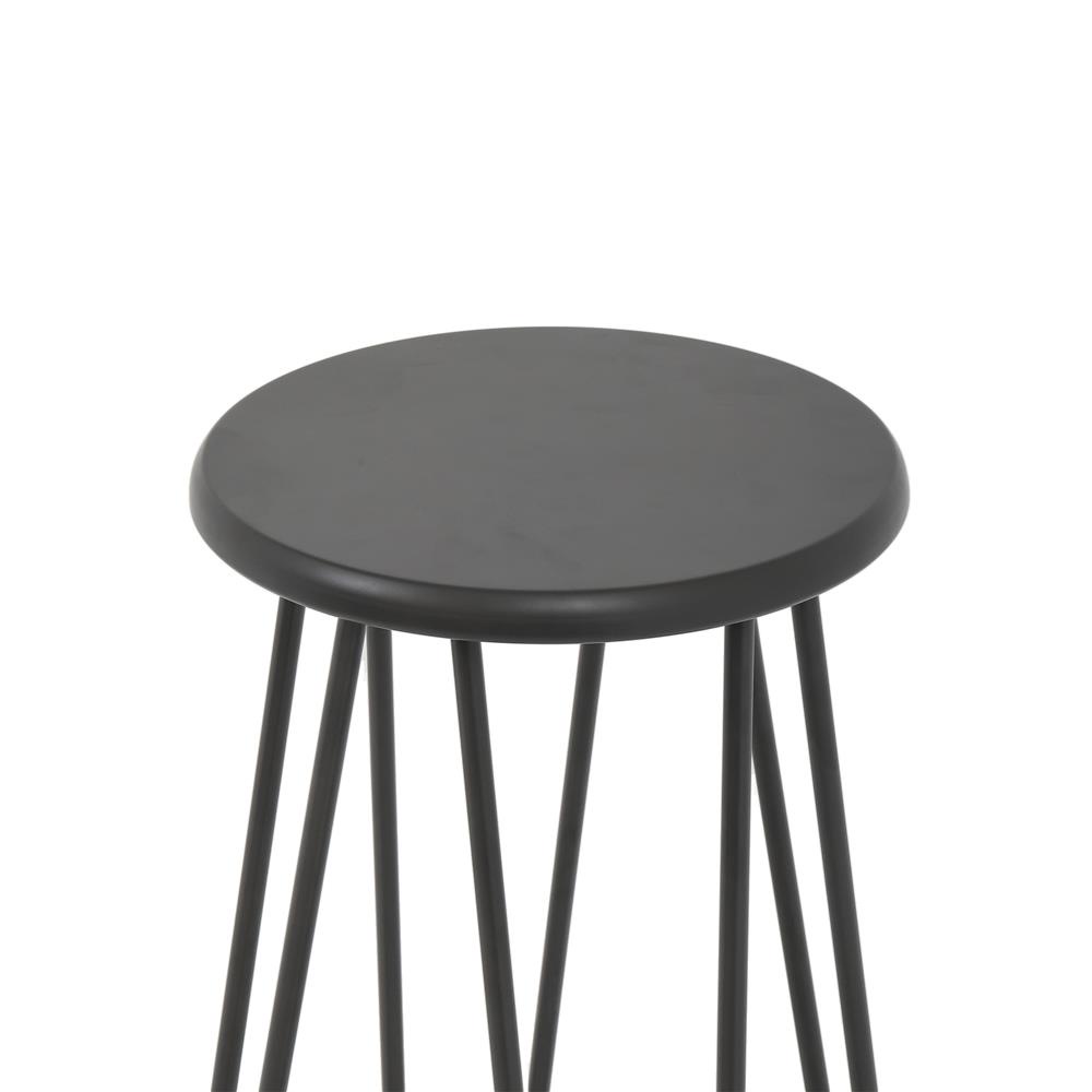 HomeBase FURDINI Ghế quầy bar bằng thép sơn tĩnh điện chân gắn cao su chống trượt ESSIA W30xH73xD30cm màu than đen