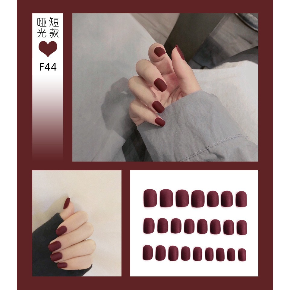 M&oacute;ng Tay Giả Nail Box Set 24 M&oacute;ng (TẶNG K&Egrave;M KEO) D&aacute;ng Vu&ocirc;ng M&agrave;u Trơn Nh&aacute;m Si&ecirc;u Xinh