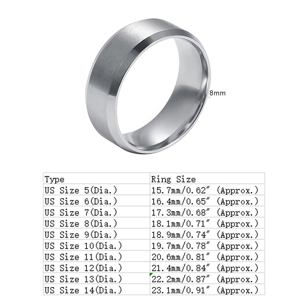 Nhẫn Thép Titan Bản Rộng Kiểu Dáng Đơn Giản Thoải Mái Cho Nữ