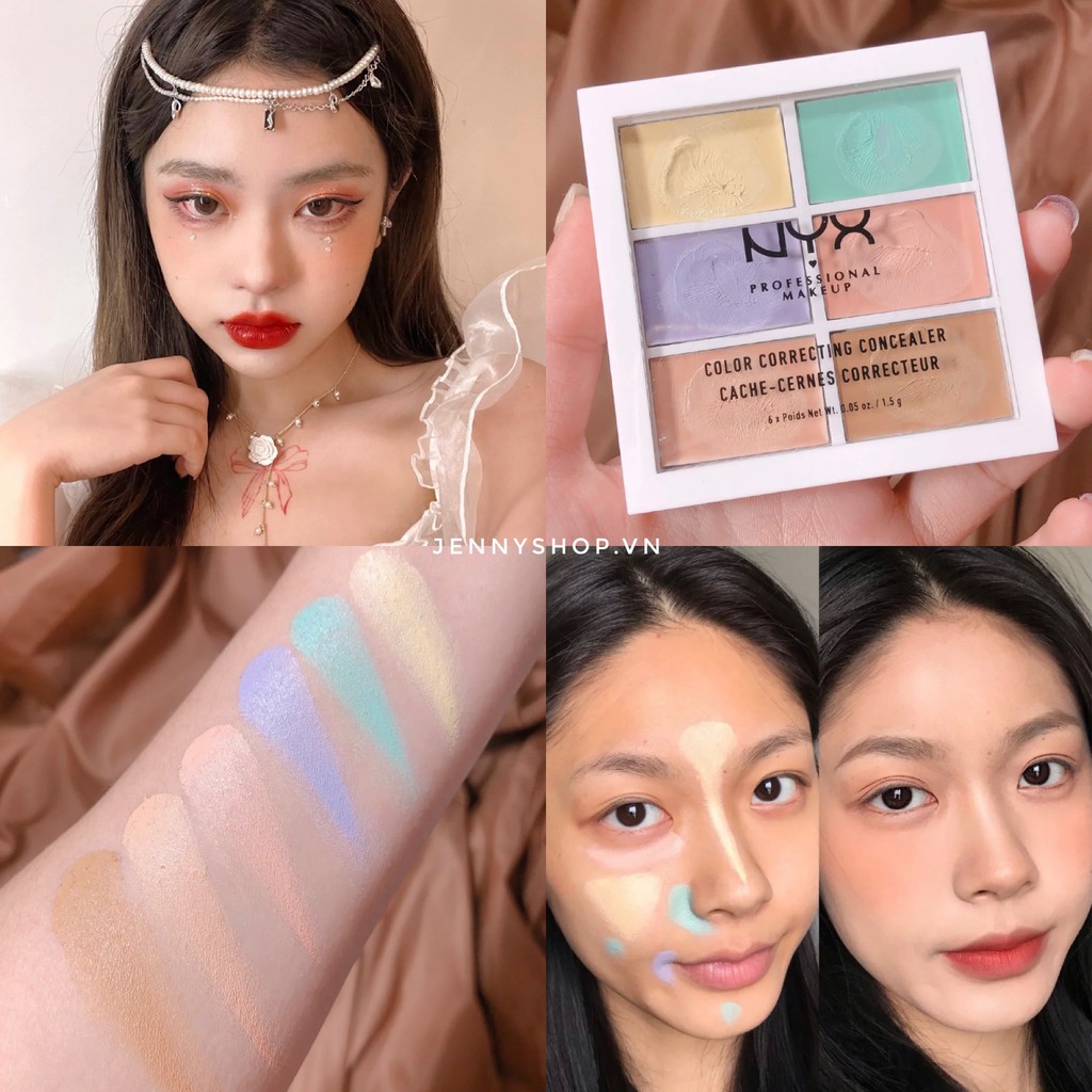 BẢNG KEM CHE KHUYẾT ĐIỂM 6 Ô NYX COLOR CORRECTING CONCEALER