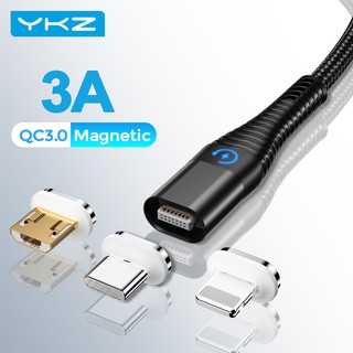 Cáp sạc từ tính YKZ đầu type C/micro USB 3A cho iPhone Samsung