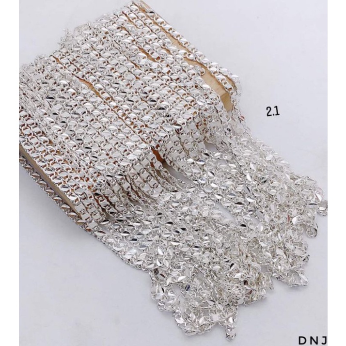 Dây chuyền mè dẹt bạc nguyên chất 45cm