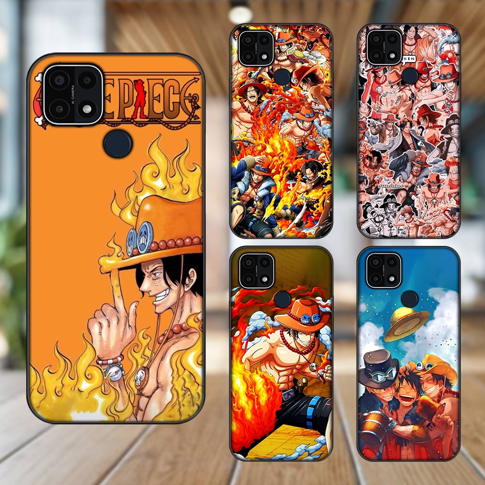 Ốp lưng Oppo A15, A15s viền đen in hình Ace One Piece