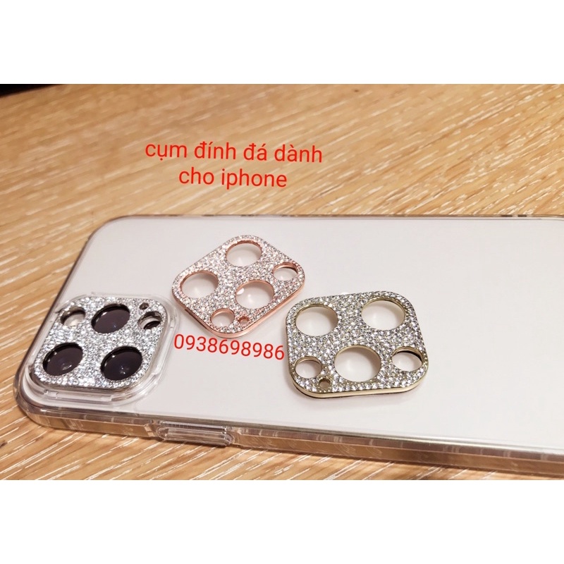Khung kim loại đính đá bảo vệ camera điện thoại iPhone 13 Pro Max 12 pro Max 12 pro 13 pro 11 pro max