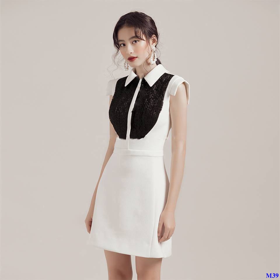Đầm Xòe Chữ A Tay Con Phối Ren Dễ Thương