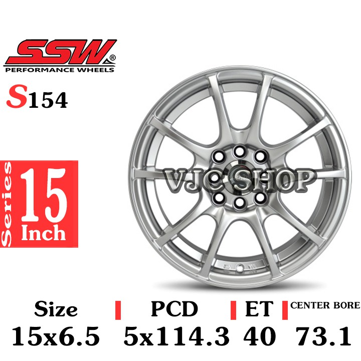 Mâm Xe 15 Inch 5 Lỗ Stamford Sport Wheels (SSW) Thái Lan Màu Bạc
