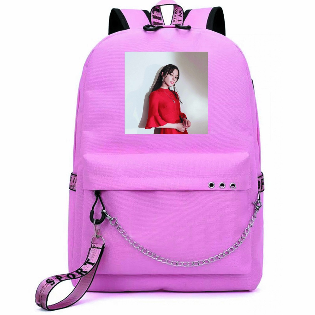 Balo thông minh MÀU HỒNG đi chơi đi học tiện dụng in hình UÔNG TÔ LANG LÂM NHẤT LA VÂN HI DỤ NGÔN