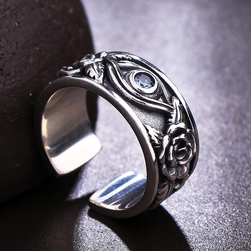 Nhẫn nam nữ tròn Asta Accessories màu bạc thời trang chất Titan đẹp đơn giản không gỉ - Nhẫn ROSE