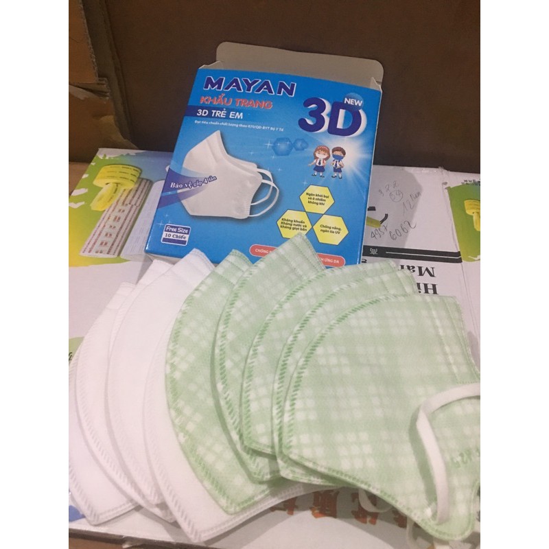 Khẩu trang cao cấp Mayan 3D trẻ em
