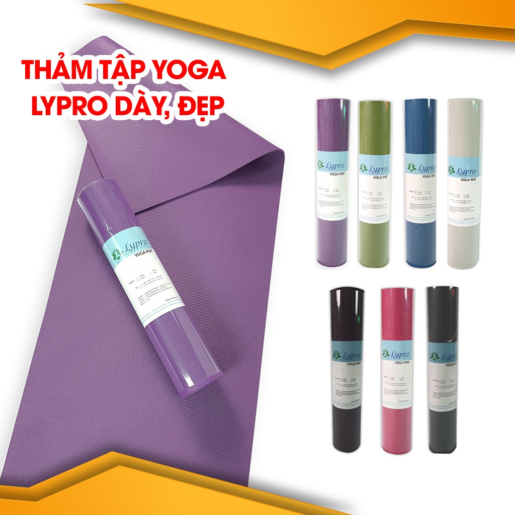 Thảm Tập Yoga LYPRO PVC Loại 1 Dày 6mm Hàng VNXK [TẶNG TÚI ĐỰNG CAO CẤP]