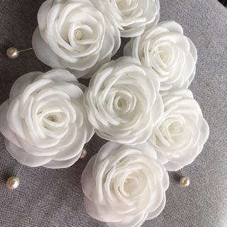 Hoa cài áo váy màu trắng