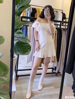 Váy trễ vai tay bèo (Ảnh thật ở sau)