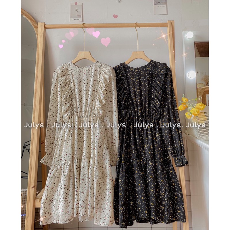 Váy bèo vai hoa nhí 2 màu (ảnh thật shop chụp kèm video cận) | BigBuy360 - bigbuy360.vn