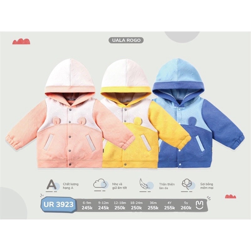Áo khoác nỉ có mũ Uala Rogo 3923