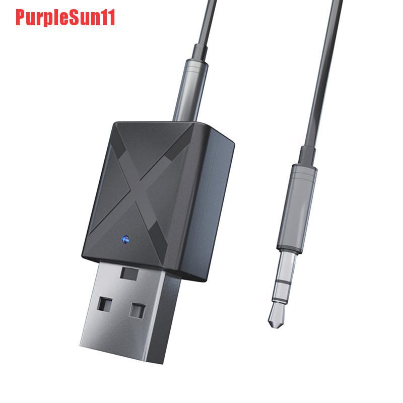 Bộ Thu Phát Bluetooth 5.0 Tím 2 Trong 1 Trên Xe Hơi