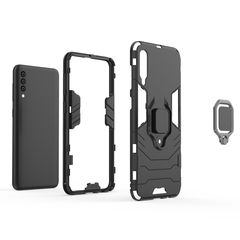 Ốp Điện Thoại Tpu + Pc Cứng Siêu Mỏng Kiểu Áo Giáp Gắn Nhẫn Đỡ Kim Loại Cho Samsung Galaxy A10s A20s A30s A40s A50s