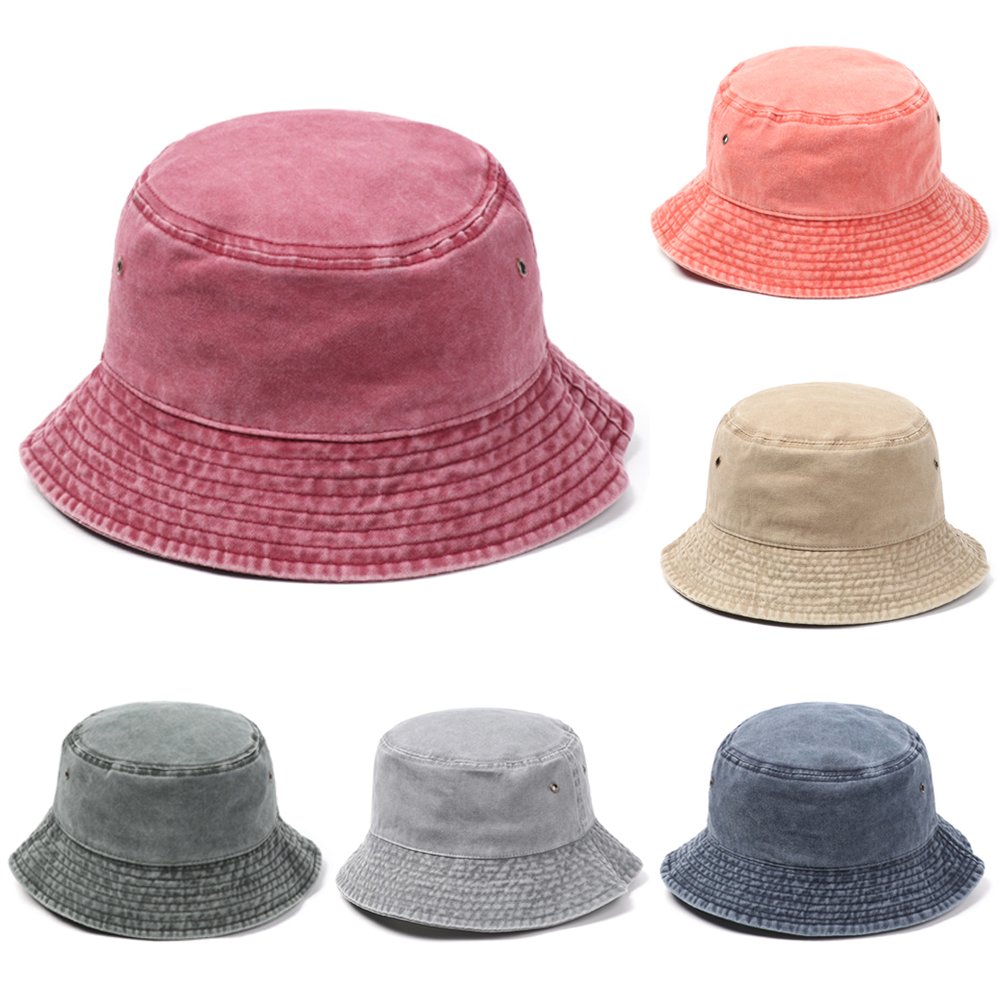 ☆YOLA☆ Fashion Bucket Hat Summer Denim Washed Fisherman Cap Women Men Outdoor Sunscreen Casual Foldable Cotton Retro Sun Hat/Multicolor