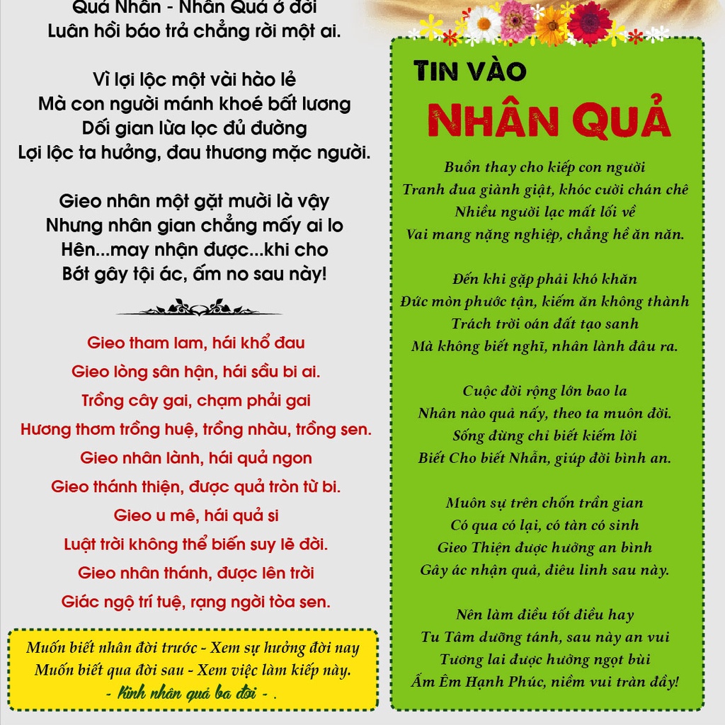 Tranh chữ Nhân Quả treo tường 40x60cm bằng vải phủ bóng cao cấp dày dặn