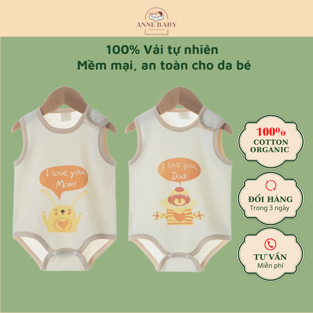 Áo Liền Thân Body Chip Cho Bé 0-2 Tuổi Cotton Organic Hữu Cơ Tự Nhiên An Toàn Cho Da Bé, Áo Một Mảnh Romper Cho Bé Sơ