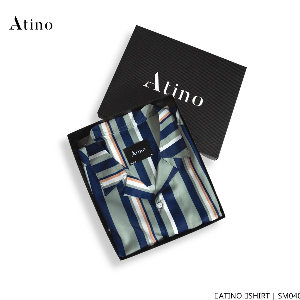 Áo sơ mi dài tay nam kẻ sọc ATINO vải lụa form regular SM0409 | BigBuy360 - bigbuy360.vn