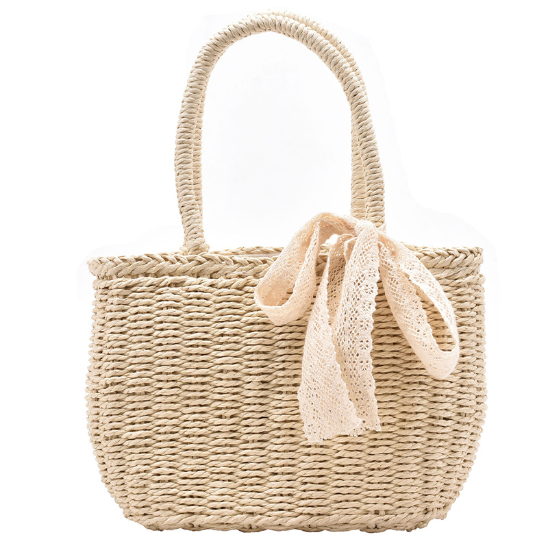 IELGY Western style bag handbags Korean fashion handbag casual simple straw beach bag