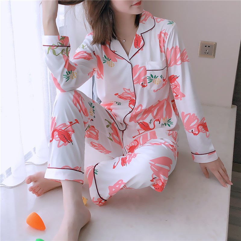 Bộ Pijama dài tay bộ ngủ phong cách Hàn quốc chất dày dặn không nhăn nhiều mẫu