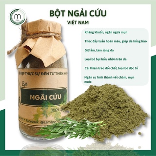 Bột ngải cứu nguyên chất MỘC - đắp mặt nạ làm mờ thâm nám, tàn nhang, nuôi dưỡng và làm mềm da chai 100/200ml handmade