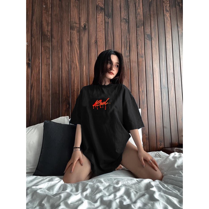 Áo Thun RED Ulzzang Unisex 3 Màu- Áo Phông BASIC Tay Lỡ Nam Nữ 100% Cotton  - OCEAN.CLO