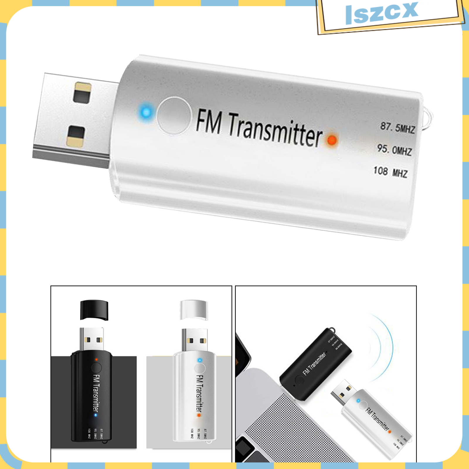 Bộ Thu Phát Bluetooth 5.0 Fm 2 Trong 1 Kèm Phụ Kiện Cho Xe Ô Tô