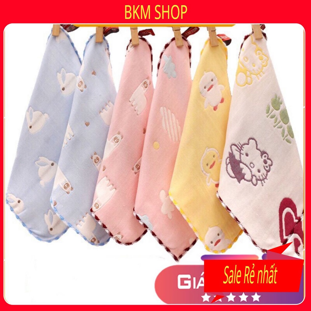 [SALE SỐC] Khăn mặt cotton lee lee 6 lớp - Khăn Lau mặt cho bé yêu