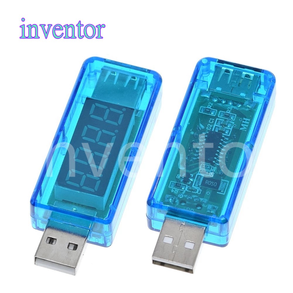 USB sạc kiểm tra vôn kế có màn hình hiển thị năng lượng kỹ thuật số màu xanh dương