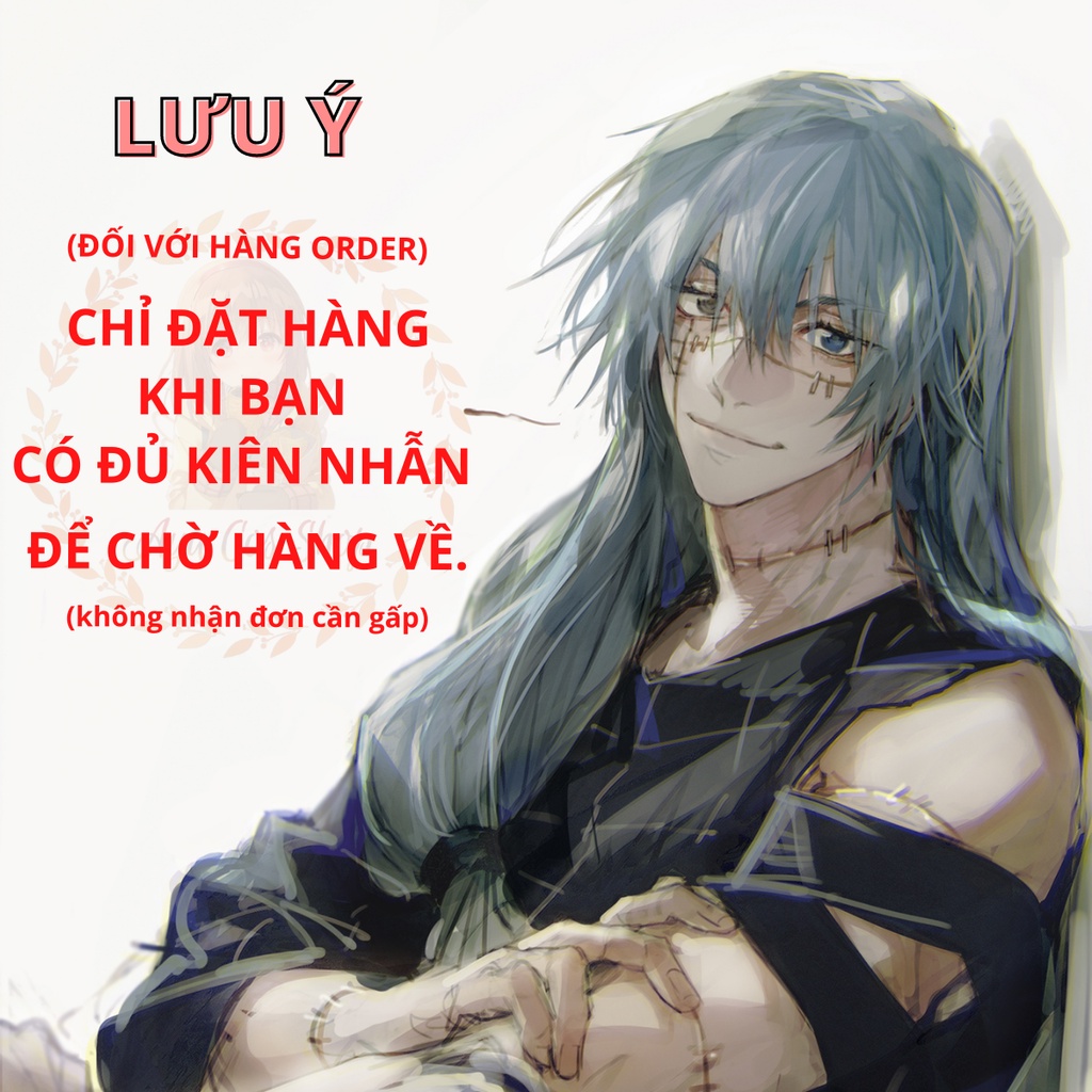 Wig/tóc giả xanh nhạt cosplay Mahito Jujutsu Kaisen Chú Thuật Hồi Chiến