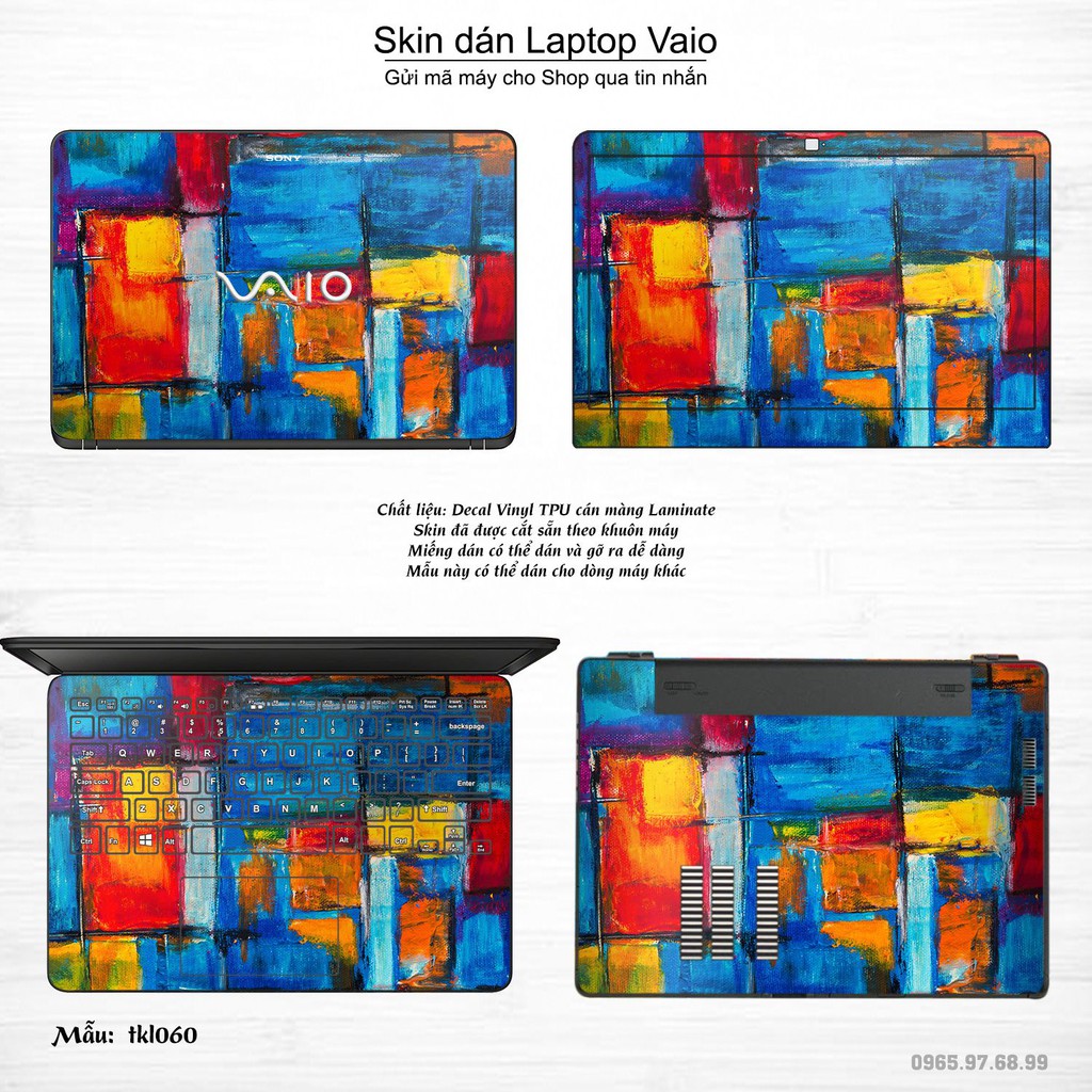 Skin dán Laptop Sony Vaio in hình thiết kế nhiều mẫu 7 (inbox mã máy cho Shop)