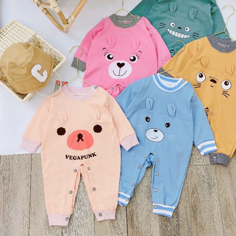 Body Liền Thân, Body Dài Sơ Sinh Vải Cotton Nhiều Mẫu Cho Bé 3-9KG