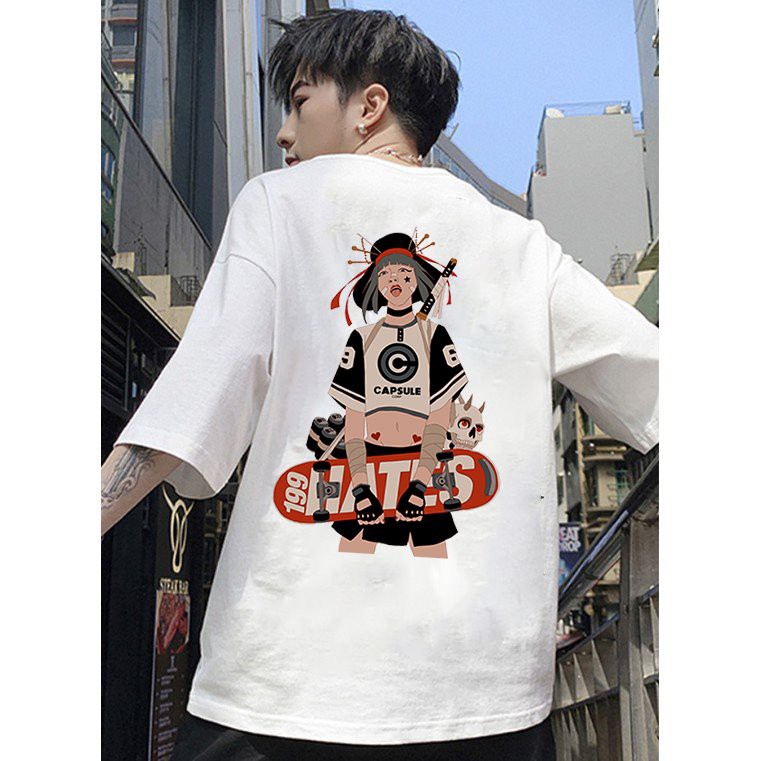 Áo thun unisex form rộng phong cách Nhật Bản đẹp độc lạ vải dày mịn 2019T1629