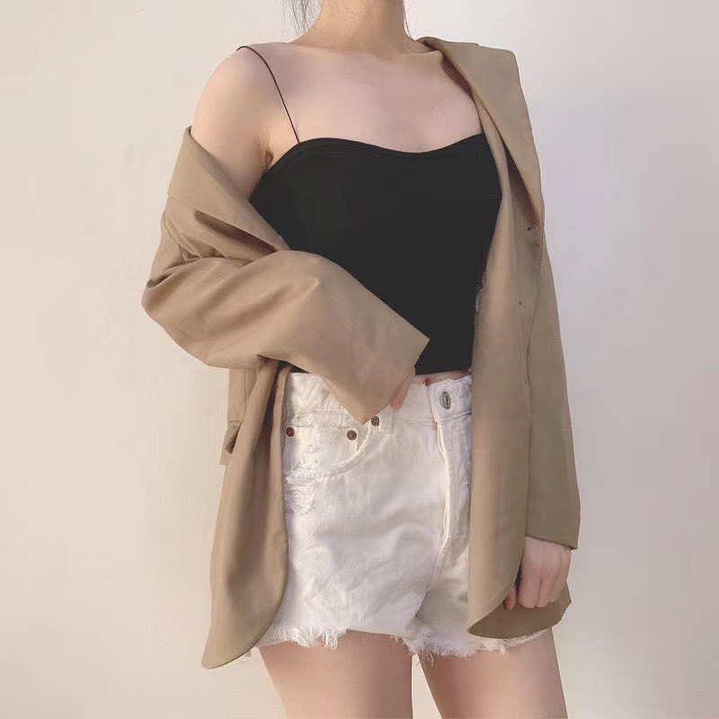 Áo 2 Dây Mảnh Croptop Có Đệm Ngực Kiểu Dáng Thời Trang MITEVA AL08