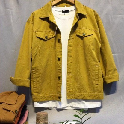 Áo khoác kaki nam julido store, áo khóa kaki nam 2 lớp màu vàng túi hộp phong cách HÀN QUỐC akk0013