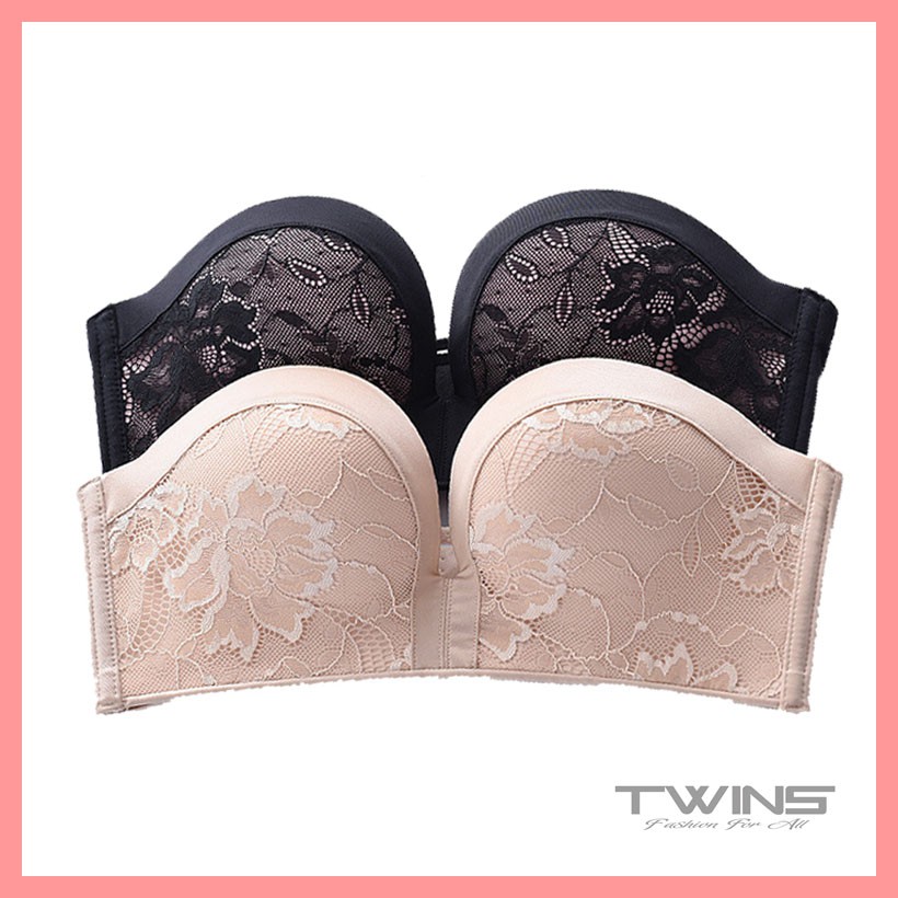 Áo ngực không dây nữ mút dày nâng ngực không gọng viền silicon chống tụt Đài Loan size 32-34-36-38 mặc áo đầm hở vai