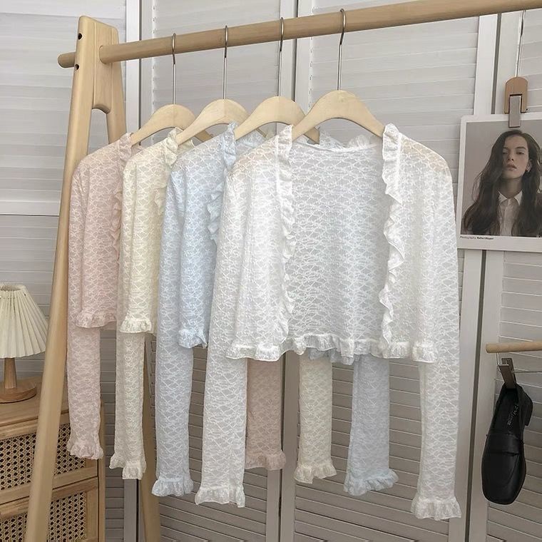 Áo Cardigan Tay Dài Dáng Rộng Màu Trơn Phối Dây Xích Thời Trang Ngọt Ngào Cho Nữ