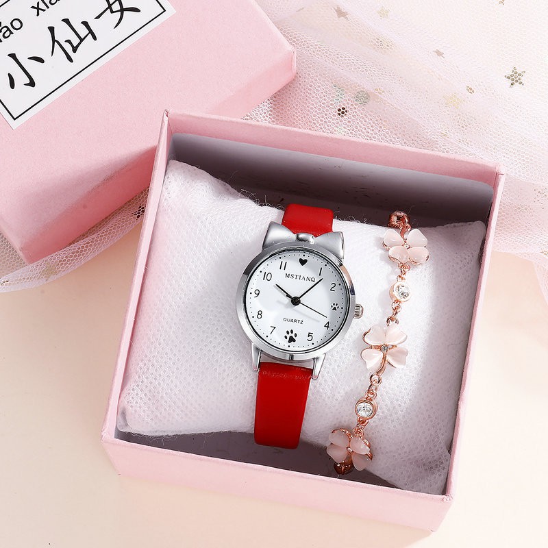 Đồng hồ thời trang nữ Mstianq MS025 dây da cực đẹp, mặt tròn nhỏ xinh xắn, số giờ dể dàng xem giờ | BigBuy360 - bigbuy360.vn